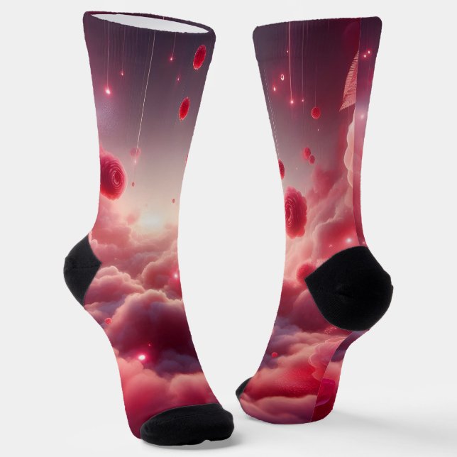 Calcetines Rosas de fantasía romántica soñadora (Angular)