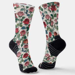 Calcetines Rosas Leafy Red Long Stem