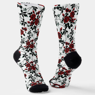 Calcetines Rosas rojas.