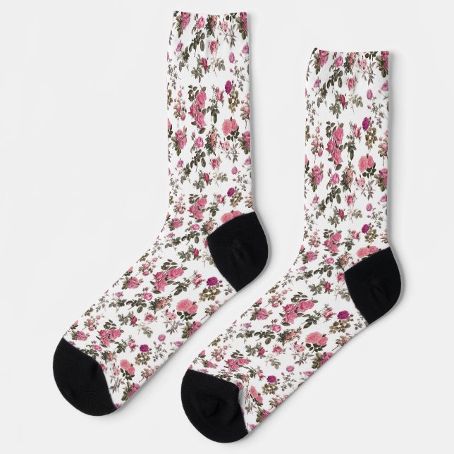 Calcetines Rosas rosadas vintage (Izquierda)