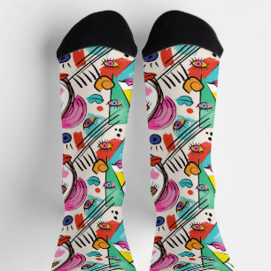 Calcetines Rostros femeninos artísticos abstractos modernos
