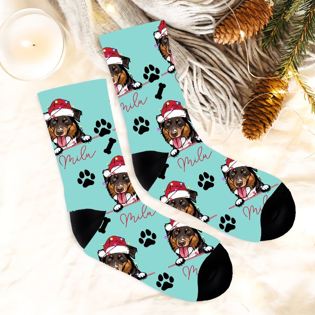Calcetines Rough Collie Dog Navidades personalizados (Subido por el creador)