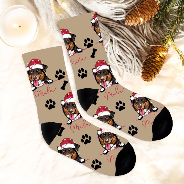 Calcetines Rough Collie Dog Navidades personalizados (Subido por el creador)