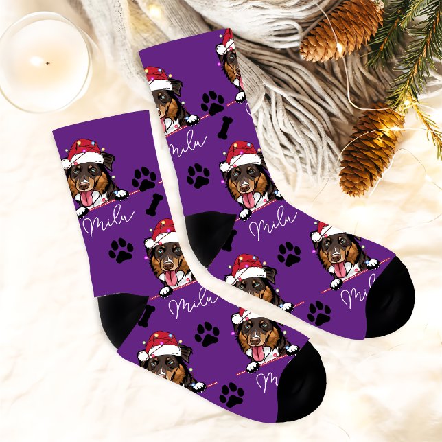 Calcetines Rough Collie Dog Navidades personalizados (Subido por el creador)