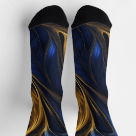 Calcetines Royal Blue Gold Resumen Swirl