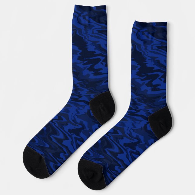 Calcetines Royal Blue Wavy Water Pattern (Izquierda)