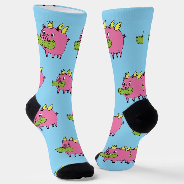 Calcetines Royal Pickle Pig Socks | Funny Fantasy Creature (Angular)