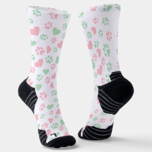 Calcetines Rubor de impresión de pastas de gato color rosa y 