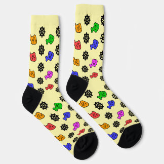Calcetines Ruedas Pescadas Amarillo Pálido