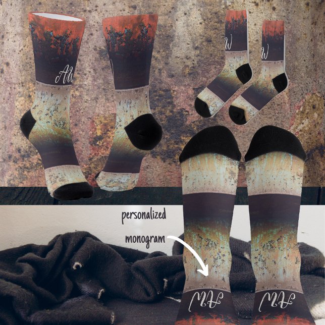 Calcetines Ruiz marrón roja abstracta (Subido por el creador)