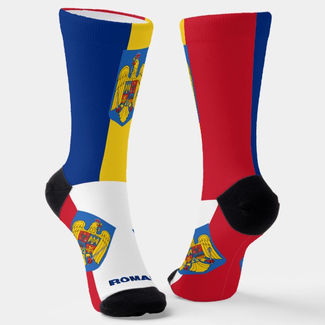 Calcetines Rumania patriota, medias de bandera de Rumania sus (Angular)