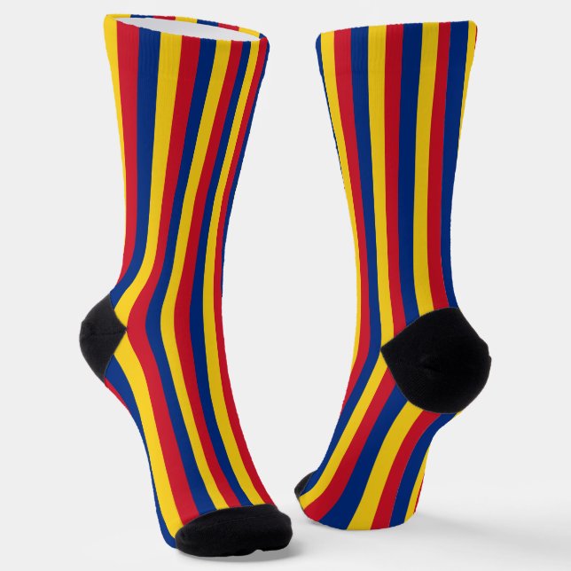Calcetines Rumania Socks, moda patriótica de la bandera ruman (Angular)