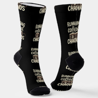 Calcetines Running on Coffee and Chaos Funny Lifestyle Art