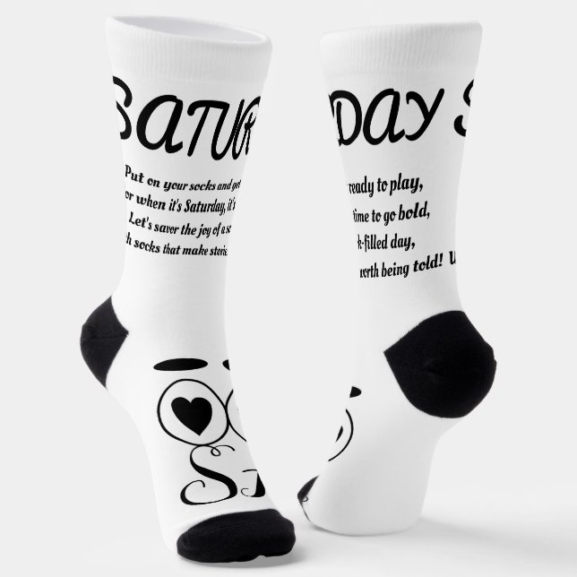 Calcetines Sábado poema Socks - moderno, divertido, blanco y  (Angular)