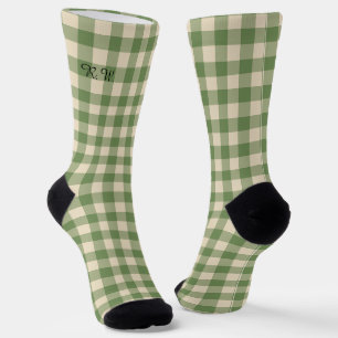 Calcetines Sage Green Ish Preppy Gingham Plaid