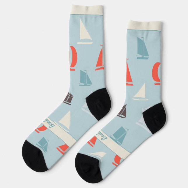 Calcetines Sailboats, Nautical Blue Hobby (Izquierda)