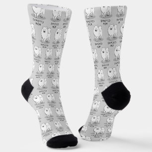 Calcetines Samoyed Mom (blanco) Cute Fun Dog Mom