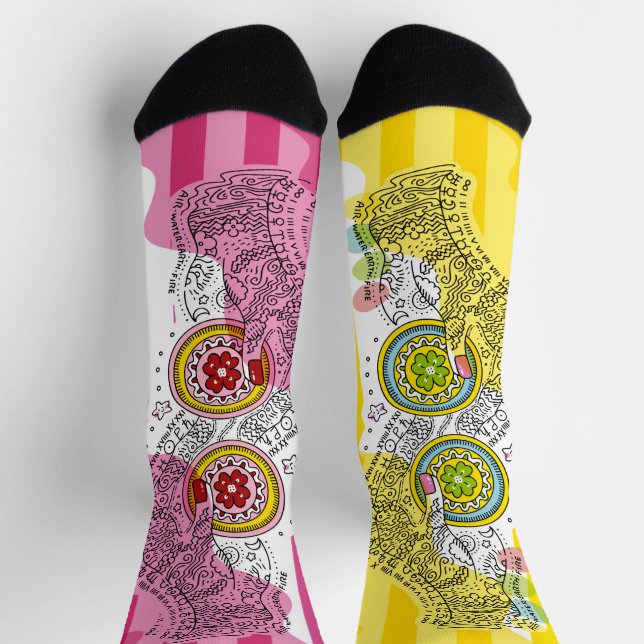 Calcetines Sana Tarot - Two of Pentacles (Arriba)