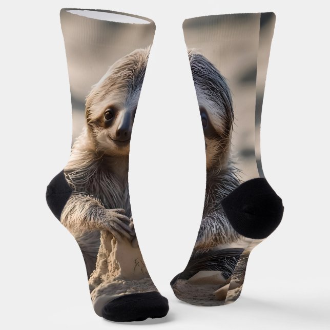 Calcetines Sandy Shores : Baby Sloth Building Sand Castles, (Angular)