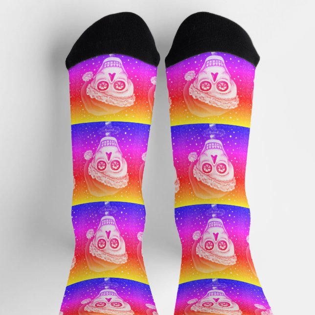 CALCETINES SANTA CALAVERA DEAD HEAD, ESQUELETO DE NAVIDAD ARC (Arriba)