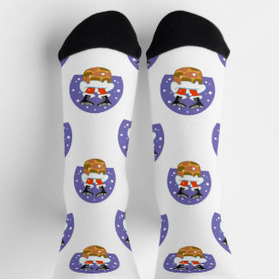 Calcetines Santa Claus En Chimney, Nieve, Navidades, Año Nuev
