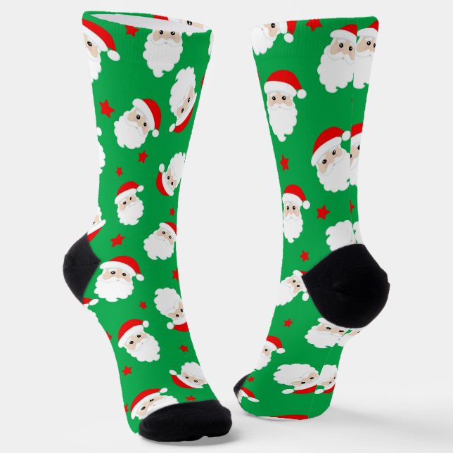 Calcetines Santa Claus Faces Christmas Gift Printed (Angular)