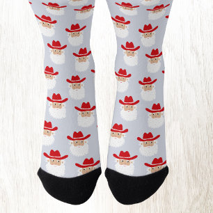 Calcetines Santa Claus vaquero divertido Navidad occidental a