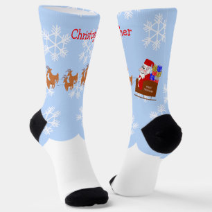 Calcetines Santa En Trineo Diseño Navidad