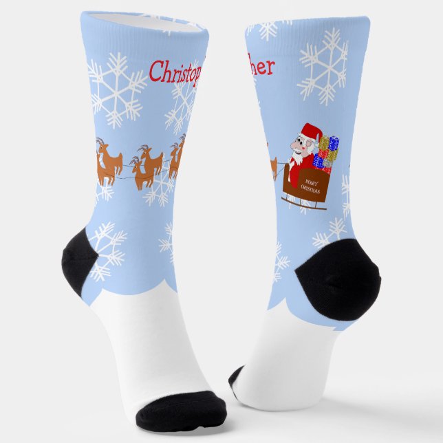 Calcetines Santa In Sleigh Design Christmas (Angular)