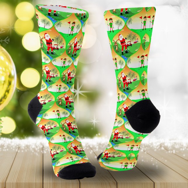 Calcetines Santa Jugando Golf En Florida Navidades Ogee (Swing into joy: Santa's Florida golf socks, a hole-in-one gift for festivities!)
