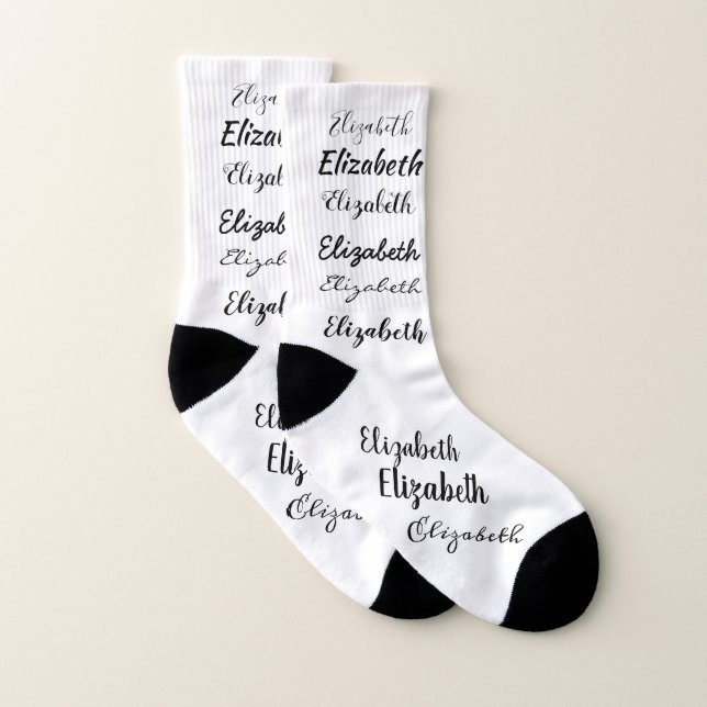 Calcetines Script de nombre personalizado personalizable edit (Par)