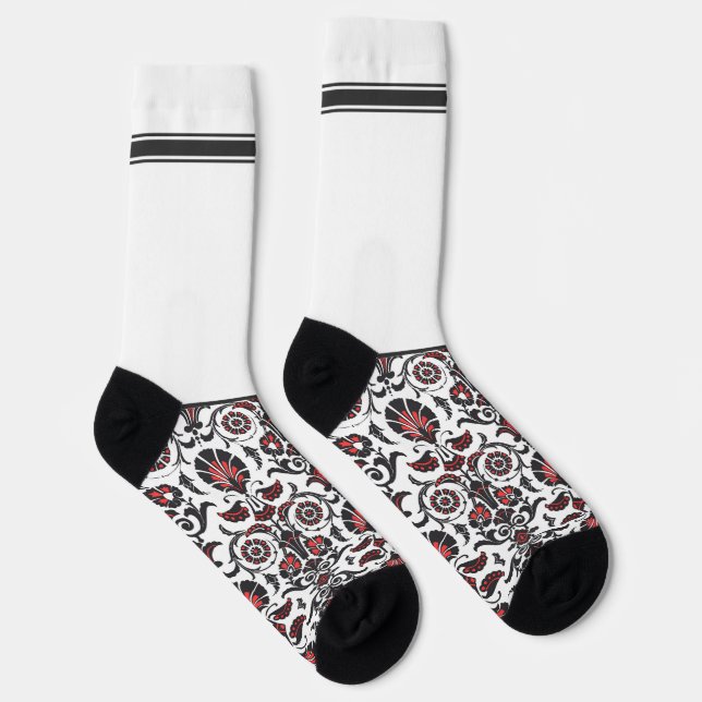 Calcetines Secretly Wild Oriental floral pattern with white (Derecha)