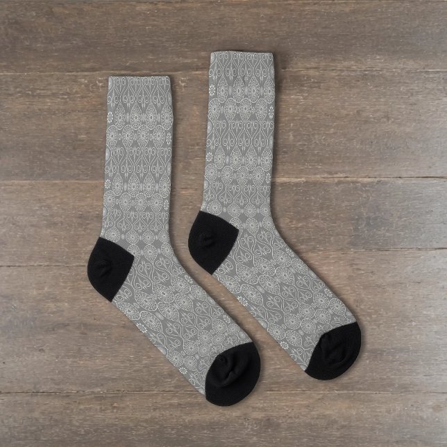 Calcetines Semillas de pulpo textil fibroso gris estampadas (Subido por el creador)