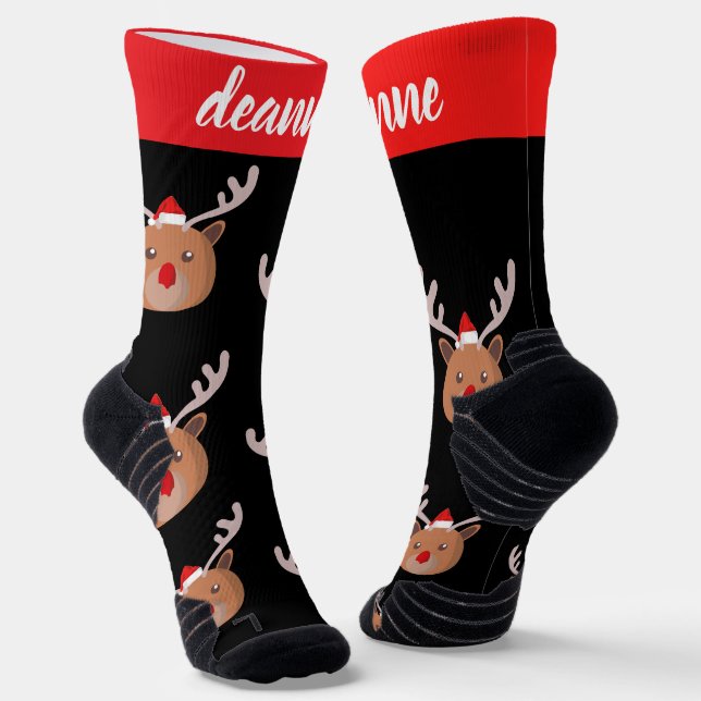 Calcetines Sencilla y elegante familia de Navidades de renos (Angular)