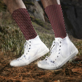 Calcetines Sencillo anuncio del patrón de franjas rojas blanc