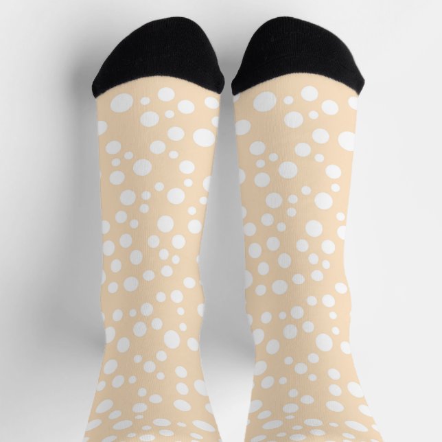 Calcetines Sencillo patrón punteado blanco sobre fondo meloco (Arriba)