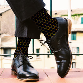 Calcetines Sencillo y elegante patrón de abeja amarillo negro