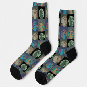 Calcetines Señora de los Gatos Varios Gatos Sentados Thunder_