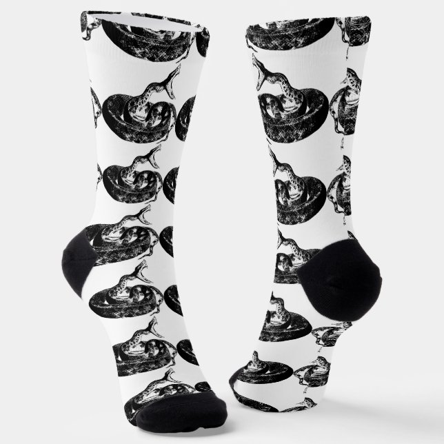 Calcetines Serpiente de cascabel enroscada Thunder_Cove (Angular)
