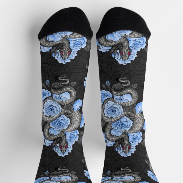 Calcetines Serpientes y rosas azules (Arriba)