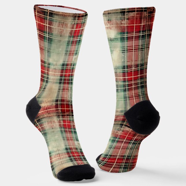 Calcetines Shabby Chic Navidades Tartan (Angular)