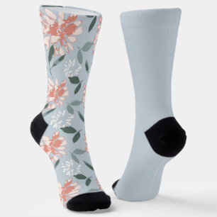 Calcetines Shabby Chic Pastel Azul Floral Odd no coincide