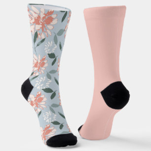 Calcetines Shabby Chic Pastel Peach Floral Odd no coincide