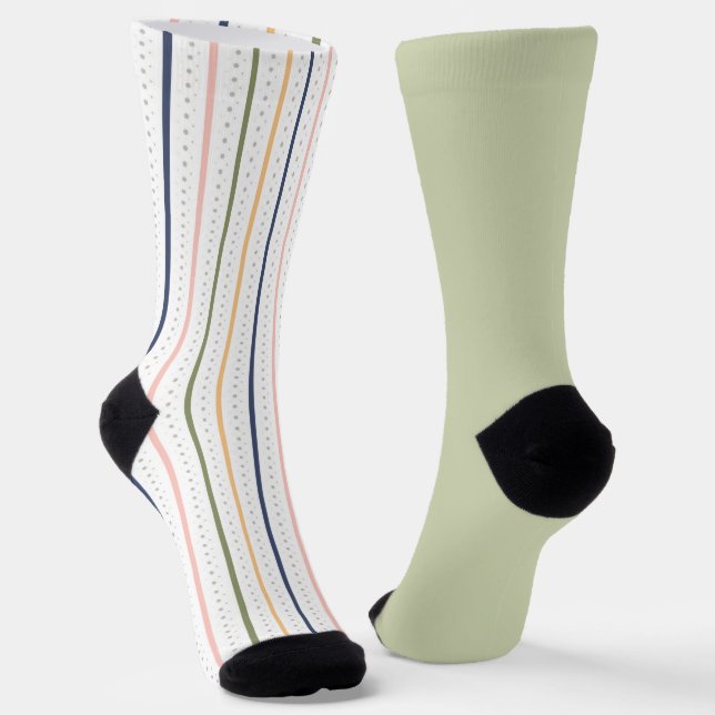 Calcetines Shabby Chic Stripl Pastel Green Odd no coincide co (Angular)