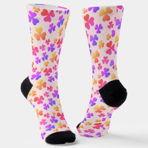 Calcetines Shamrock Clover Patel color de agua rosa Moda eleg