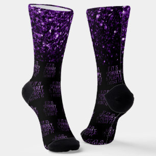 Calcetines Si es Sparkly Purple lo quiero con patrón negro