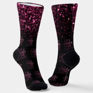 Calcetines Si es Sparkly y Pink lo quiero Patrón negro