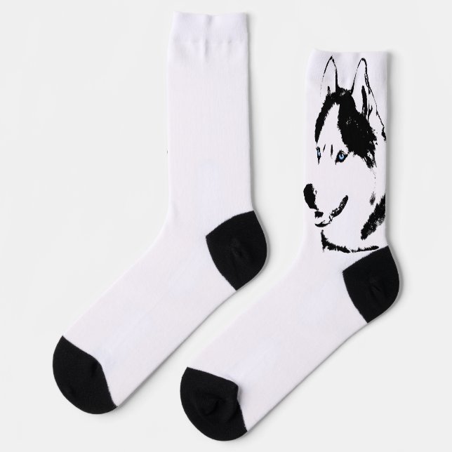 Calcetines Siberian Husky Socks Husky Dog Socks Customize (Izquierda)
