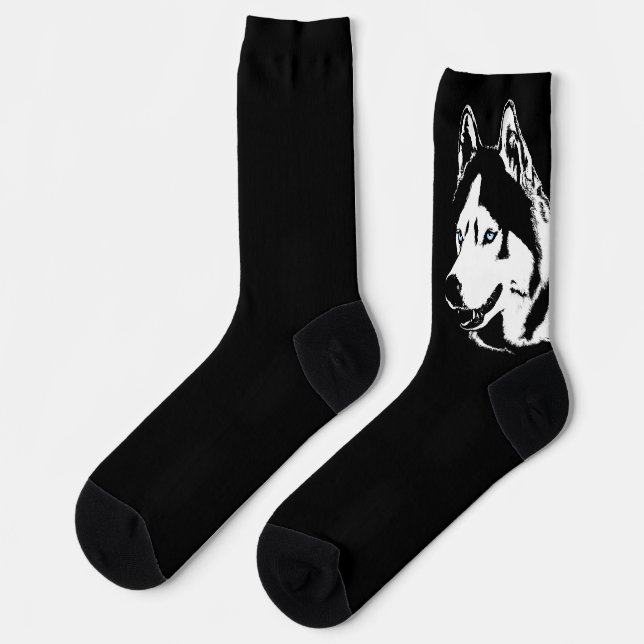 Calcetines Siberian Husky Socks Husky Dog Socks Customize (Izquierda)