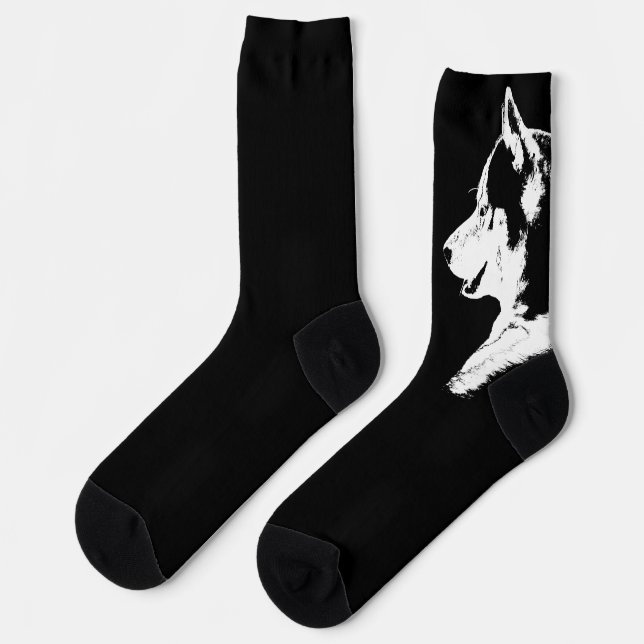 Calcetines Siberian Husky Socks Husky Pup  Socks Customize (Izquierda)